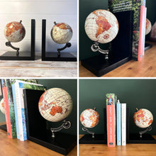 Load image into Gallery viewer, Classic World Map Globe Bookends - Elegant Home & Office Desk Accessory, Stylish Decoration