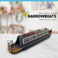 Load image into Gallery viewer, Detailed 20 cm long WOODEN KINGFISHER MODEL CANAL NARROWBOAT BARGE MODEL