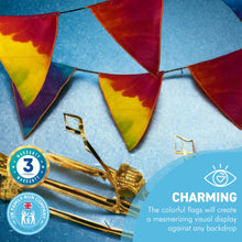 Load image into Gallery viewer, Rainbow colours fabric bunting | 8 flags | 50cm long | Garland for Garden Wedding Birthday Indoor Outdoor Party Decoration Festival | | Bohemian Bunting | Fair Trade