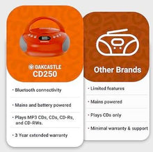 Load image into Gallery viewer, Oakcastle CD250 PORTABLE CD PLAYER BOOMBOX with Bluetooth & FM Radio | Red