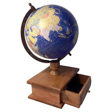 Load image into Gallery viewer, 20cm Globe with Wooden Base & Drawer - Rotating Vintage World Globe, Educational Geographic Desktop Accessory
