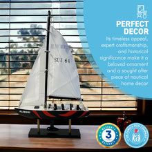 Load image into Gallery viewer, ALINGHI AMERICAS CUP MODEL YACHT | Sailing | Yacht | Boats | Models | Sailing Nautical Gift | Sailing Ornaments | Yacht on Stand | 33cm (H) x 21cm (L) x 4cm (W)