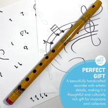 Load image into Gallery viewer, Handmade Nepalese Bamboo Recorder, traditional wooden Indian flute, ethnic wind instrument for folk music