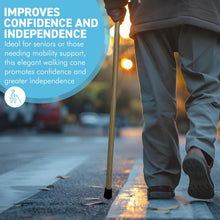 Load image into Gallery viewer, Varnished Natural Wood Classic Derby Walking Stick, solid, lightweight wooden stick with rubber ferrule for stability and comfort