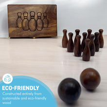 Load image into Gallery viewer, Deluxe Wooden Bowling Set with Solid Wood Storage Box | Ideal Gift for All Ages and Occasions