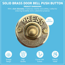 Load image into Gallery viewer, Premium Solid Brass Door Bell Push Button - Elegant and Durable Design for Home or Office Entrances