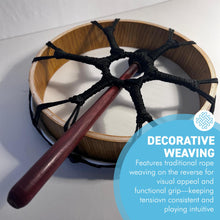 Load image into Gallery viewer, 30cm Shamanic Synthetic Skin Drum with wooden beater, Vegan Percussion Drum