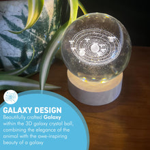 Load image into Gallery viewer, 3D Crystal Ball Night Light USB Lamp with Ludosphere Galaxy Design, Elegant, Modern Illumination for Any Room