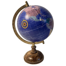 Load image into Gallery viewer, 20cm Globe with Wooden Base & Metal Arc - Rotating Vintage World Globe, Educational Geographic Desktop Accessory