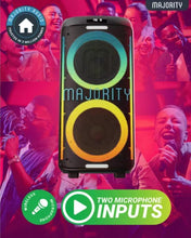 Load image into Gallery viewer, Refurbished Majority Pulse 4 ๐๐๐จ๐๐ง๐ข๐ข๐ง๐ ๐ฃ๐๐ฅ๐ง๐ฌ ๐ฆ๐ฃ๐๐๐๐๐ฅ Mega Sound Bass Boost, LED Light Effects, Portable Wireless Speaker with Long Battery Life & USB/TF/AUX Connectivity