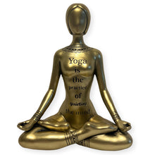 Load image into Gallery viewer, Golden Ceramic Yoga Meditation Spiritual Ornament: Tranquillity Through Art - Elevate Your Zen Space