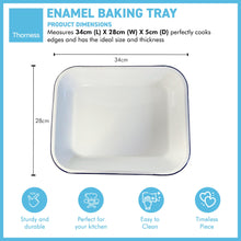 Load image into Gallery viewer, CLASSIC BLUE and WHITE ENAMEL BAKING TRAY| Enamelware | 34cm X 28cm | Ovenware | Baking Tray | Cookware | Roasting Tray | Oven Safe | Dishwasher Safe
