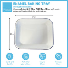 Load image into Gallery viewer, CLASSIC BLUE and WHITE ENAMEL BAKING TRAY| Enamelware | 34cm X 28cm | Ovenware | Baking Tray | Cookware | Roasting Tray | Oven Safe | Dishwasher Safe