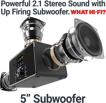 Load image into Gallery viewer, Bluetooth Internet Radio with DAB+ | 100 Watt 2.1 Speakers with In-Built Subwoofer | FM Radio, Spotify Connect, Podcasts | AUX & USB | Dual Alarm, 90+ Presets & Remote Control | MAJORITY Bard (White)