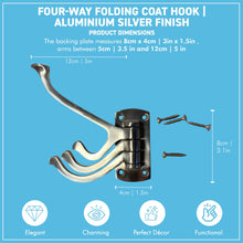 Load image into Gallery viewer, Aluminium Triple 𝗦𝗪𝗜𝗩𝗘𝗟 𝗖𝗢𝗔𝗧 𝗛𝗢𝗢𝗞 3-Prong Wall Mounted Hanger for Towels Robes Bags Jackets Bathroom Entryway