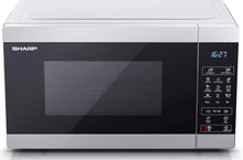 Load image into Gallery viewer, SHARP YC-MG81U-S 28 Litre 900W Digital Microwave with 1100W Grill, 11 power levels, ECO Mode, defrost function, LED cavity light – Silver