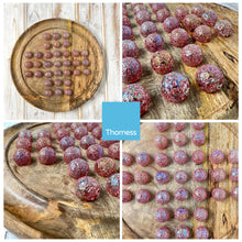 Load image into Gallery viewer, 30cm Diameter MANGO WOOD SOLITAIRE BOARD GAME with SPARKLING PRINCESS GLASS MARBLES | |classic wooden solitaire game | strategy board game | family board game | games for one | board games