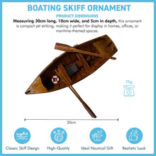 Load image into Gallery viewer, Rowing Skiff Ornament in varnished wood, Classic Rowing Skiff Ornament, Boating Gift