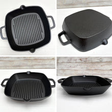 Load image into Gallery viewer, Premium ๐๐๐ฆ๐ง ๐๐ฅ๐ข๐ก ๐๐ฅ๐๐๐ ๐ฃ๐๐ก ๐ฎ๐ฐ๐๐ โ Heavy Duty Square Griddle with Dual Handles for Induction, Oven & BBQ