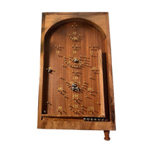 Load image into Gallery viewer, Classic vintage style TABLETOP PINBALL BAGATELLE GAME | 34cm x 20cm | Spring plunger | Brass pins and steel balls | Shesham Rose wood board ! vintage traditional pub game