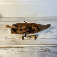 Load image into Gallery viewer, WHITE HULL MODEL ROWING BOAT | Sailing | Yacht | Boats | Models | Sailing Nautical Gift | Sailing Ornaments | Boat on Stand | 14cm (L) x 5cm (H) x 5.5cm (W)