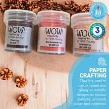 Load image into Gallery viewer, 3 x Wow! Embossing Powders 15ml | SHERBERT FIZZ, PLUM FIZZ AND MARSHMALL FIZZ - The Fizzy set