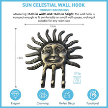 Load image into Gallery viewer, Sun Celestial Wall Hook โ Key Holder & Coat Rack for Home Decor