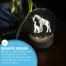 Load image into Gallery viewer, 3D Crystal Ball Night Light USB Lamp with Giraffe Design, Ludosphere LED Mood Lighting for Home, Bedroom, or Office Decor