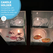 Load image into Gallery viewer, Set of 2 Floral Glass Votive Candle Holders, Yellow tulip and Rose, Decorative Accent for Warm Ambiance, Ideal for Home Decor, Gifts & Special Occasions