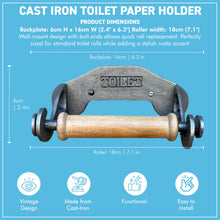 Load image into Gallery viewer, Wall-Mount Cast Iron Paper Holder – Rustic Vintage Bathroom Toilet Roll Holder