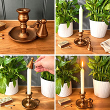 Load image into Gallery viewer, The Wee Willie Winkie Chamberstick – Brass Candle Holder with Snuffer