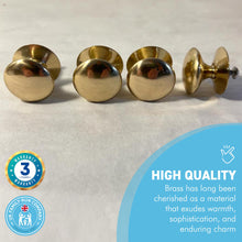 Load image into Gallery viewer, Cherema Brass Knob | Set of 4 door knobs | Brass cupboard knobs | Cabinet hardware | Antique brass cupboard handles | Cupboard door handles | 30mm