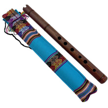 Load image into Gallery viewer, Handcrafted Wooden Andean Quena Flute, Jacaranda Wood with Decorative Protective Carry Bag