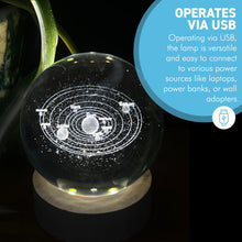 Load image into Gallery viewer, 3D Crystal Ball Night Light USB Lamp with Ludosphere Galaxy Design, Elegant, Modern Illumination for Any Room