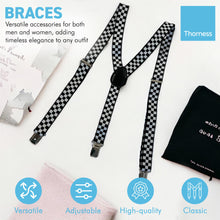 Load image into Gallery viewer, Rude boy Ska two tone black 25mm thin adjustable Braces