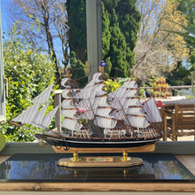 Load image into Gallery viewer, Fully Rigged Cutty Sark Model Yacht | 52cm (L) x 33cm (H) | Nautical ornament | sailboat model | Cutty Sark sailing ship model | Fully assembled model boat ready for display