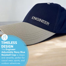 Load image into Gallery viewer, Engineer Adjustable Navy Blue Baseball Cap, classic unisex cotton hat for casual, sports & outdoor wear