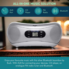 Load image into Gallery viewer, Bush Bluetooth CD Boombox – Programmable CD Player with EASY-TO-READ LCD DISPLAY | 2 x 1 Watts RMS Power – Great portable sound