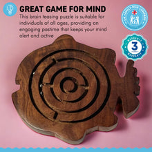 Load image into Gallery viewer, HANDCRAFTED FISH SHAPED WOODEN LABYRINTH GAME | Hand Maze Puzzle | Hand Eye Co Ordination Toy | Traditional Toy | Retro Game | Brain Teaser
