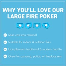 Load image into Gallery viewer, ๐๐๐ฆ๐ง ๐๐ฅ๐ข๐ก ๐๐๐ฅ๐๐ฃ๐๐๐๐ ๐ฃ๐ข๐๐๐ฅ ๐ฎ๐ณ.๐ฑ" ๐๐ข๐ก๐ ๐๐๐ฅ๐ ๐ฃ๐๐ง ๐ง๐ข๐ข๐ | Safe Fire Management | Heat-Resistant | Heavy-Duty Fire Poker for Wood Burner, Stove & Outdoor Fire Pits