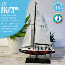 Load image into Gallery viewer, ALINGHI AMERICAS CUP MODEL YACHT | Sailing | Yacht | Boats | Models | Sailing Nautical Gift | Sailing Ornaments | Yacht on Stand | 33cm (H) x 21cm (L) x 4cm (W)
