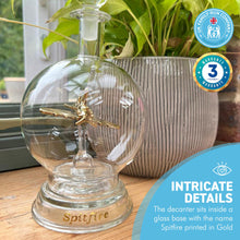 Load image into Gallery viewer, Ornamental glass model of a Spitfire aeroplane in a decorative glass decanter with glass base | memorabilia | spitfire gifts for men | WW2 gift | wartime memorabilia | Battle of Britain