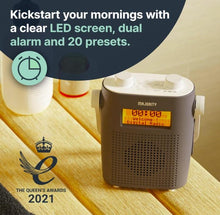 Load image into Gallery viewer, Majority Eversden Waterproof DAB Radio with Bluetooth | Portable IPX5 Shower DAB