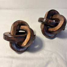 Load image into Gallery viewer, Pair of Rustic Wooden 3-Link Knot Ornaments for Home Decor - Ideal for Living Room, Shelf & Coffee Table
