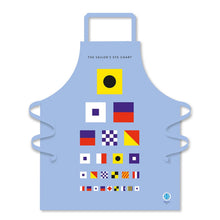 Load image into Gallery viewer, The Sailors Eye Chart Apron | Unisex Apron for Coking | Sailors Design | Novelty Cooking gift | Nautical gift | 100% cotton | Adjustable Apron | 85cm x 70cm