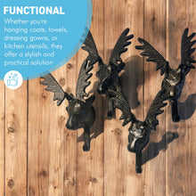 Load image into Gallery viewer, Set of 4 Wall-Mounted Cast Iron Deer Head Hook for Hats, Coats ,Durable and Stylish