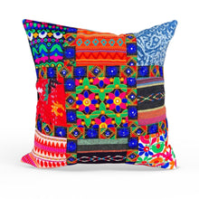 Load image into Gallery viewer, Fair Trade Handcrafted Brocade Indian Patchwork Multi Colour Cushion Cover 40 x 40 cm | 16-inch x 16-inch | Combines beauty and ethical craftmanship | Cultural charm
