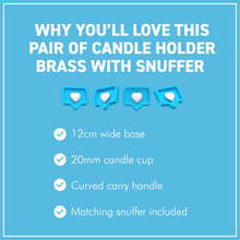 Load image into Gallery viewer, Pair of Wee Willie Winkie Chambersticks – Brass with Snuffers