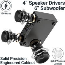 Load image into Gallery viewer, Majority INTERNET RADIO CD PLAYER WITH DAB+ & FM RADIO and a Powerful Subwoofer | 120W 2.1 Speaker System | Smart Radio with Spotify, Podcasts, Bluetooth, 90+ Presets, TFT Display | Quadriga