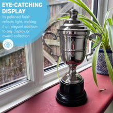 Load image into Gallery viewer, Elegant 26cm Silver Trophy Cup with lid- Ideal Award for achievements & celebrations
